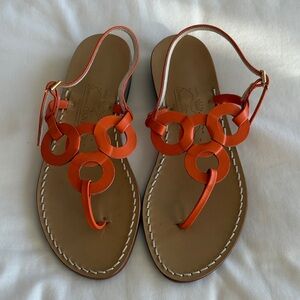 Vibrant Orange Circle Strap Sandals